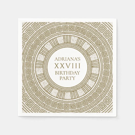 Oude Rome Verjaardagsfeest met stenen elementen Servet (Voorkant)