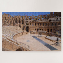Oude Romeinse amfitheater El Jem ruïneert Tunesië