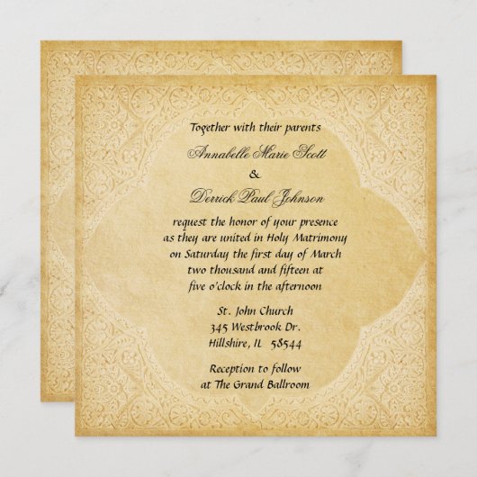 Oude Romeinse bruiloft uitnodiging (Voorkant / Achterkant)