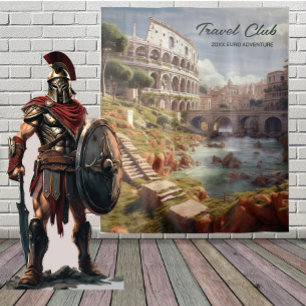 Oude Romeinse Colosseum Scene Achtergrond Tapijt Wandkleed