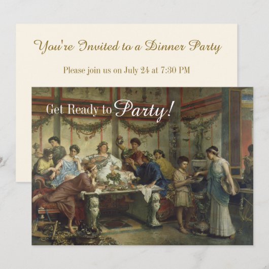 Oude Romeinse feestdag Kaart (Voorkant / Achterkant)