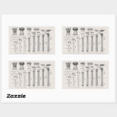 Oude Romeinse kolommen Architectonische tekening Rechthoekige Sticker (Vel)