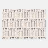 Oude Romeinse kolommen Architectonische tekeningen Inpakpapier Vel (Voorkant 3)