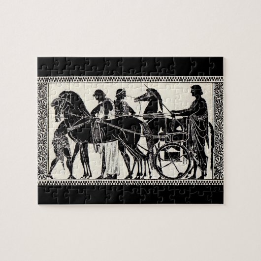 Oude Romeinse mannen en paarden Legpuzzel (Horizontaal)