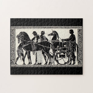 Oude Romeinse mannen en paarden Legpuzzel