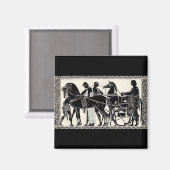 Oude Romeinse mannen en paarden Magneet (Voorkant / Achterkant)