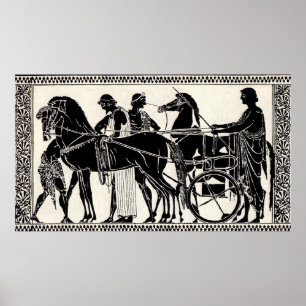 Oude Romeinse mannen en paarden Poster