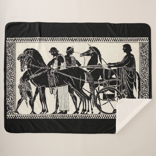 Oude Romeinse mannen en paarden print Sherpa Deken (Voorkant (horizontaal))