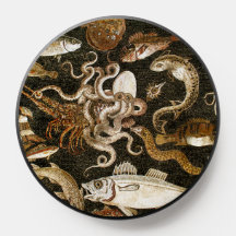 Oude Romeinse Mozaïek Pompeii Zeeleven Steen Mozaï