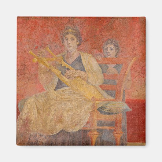 Oude Romeinse Pompeii Buurman Fresco Muzikant Kuns Magneet (Voorkant)