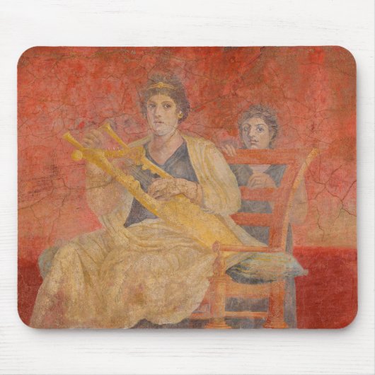 Oude Romeinse Pompeii Buurman Fresco Muzikant Kuns Muismat (Voorkant)