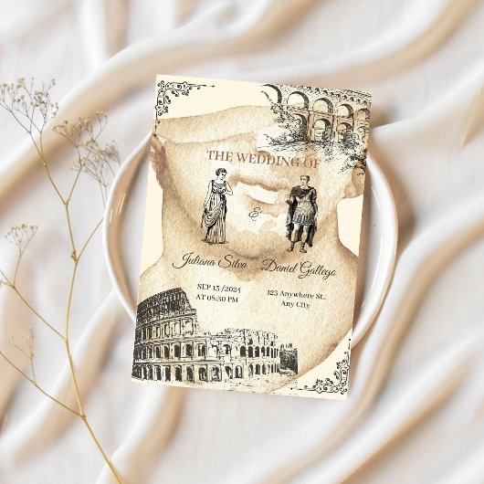 Oude Romeinse Rijk bruiloft uitnodiging