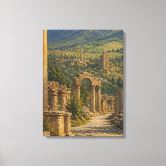 Oude Romeinse Ruïnes Schildering op Canvas Muur Ku Afdruk
