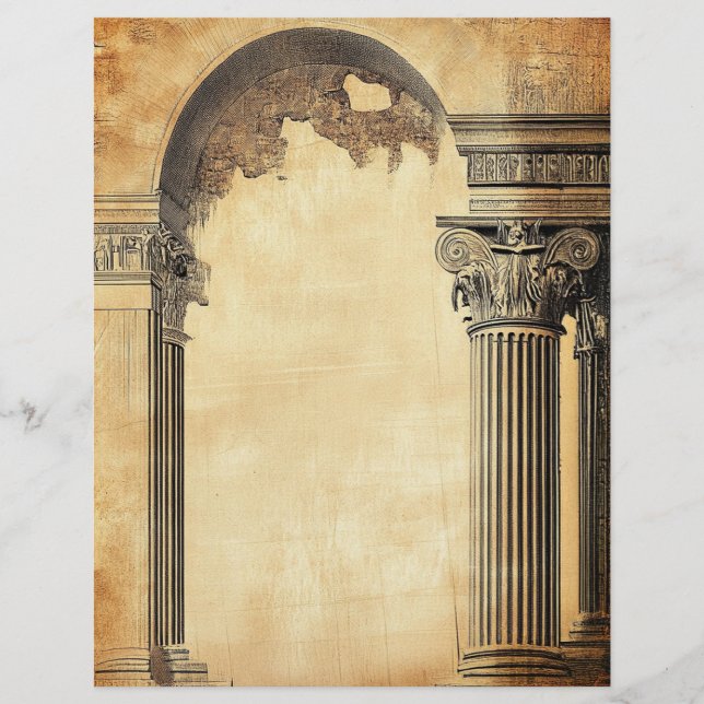 Oude Romeinse ruïnesOudere  perkamentstijl (Voorkant)