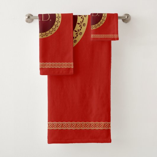 Oude Romeinse stijl met aangepast monogram Bad Handdoek (Insitu)