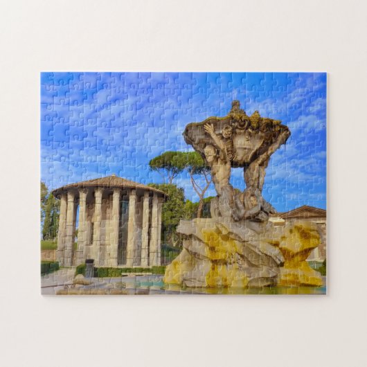 Oude Romeinse tempel in Rome. Legpuzzel (Horizontaal)