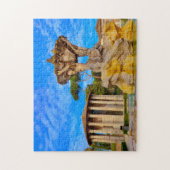 Oude Romeinse tempel in Rome. Legpuzzel (Verticaal)