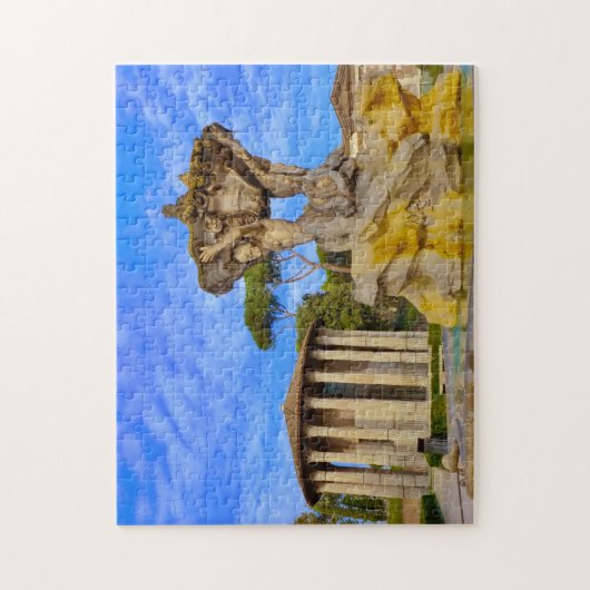 Oude Romeinse tempel in Rome. Legpuzzel (Verticaal)