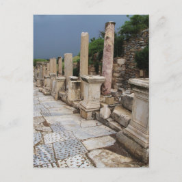 Oude Romeinse weg in de stad Ephesus, Turkije Briefkaart