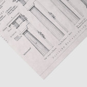 Oude Romeinse Zuilen Architecturaal Tekening Tissuepapier (Detail)