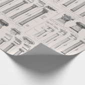 Oude Romeinse zuilen Architectuurtekening Cadeaupapier (Hoek)