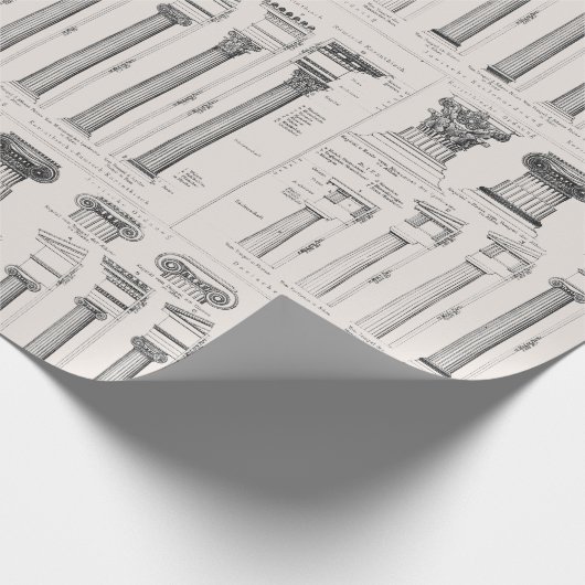 Oude Romeinse zuilen Architectuurtekening Cadeaupapier (Hoek)