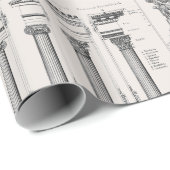 Oude Romeinse zuilen Architectuurtekening Cadeaupapier (Rol Hoek)