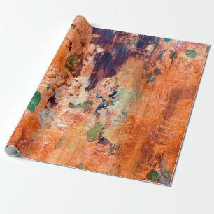 Oude ronde met floreel behang met vignet cadeaupapier