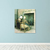 Oude rondes canvas afdruk (Insitu (Houten vloer))