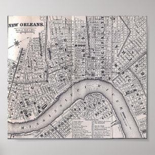 Oude rondleiding van New Orleans 1869 Poster