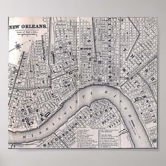 Oude rondleiding van New Orleans 1869 Poster (Voorkant)
