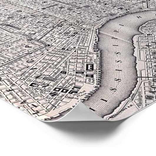 Oude rondleiding van New Orleans 1869 Poster (Hoek)