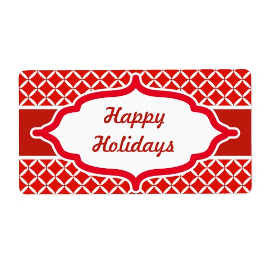 Oude Rood Aangepaste Vakantie Labels (Voorkant)