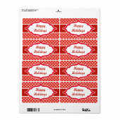 Oude Rood Aangepaste Vakantie Labels (Full Sheet)
