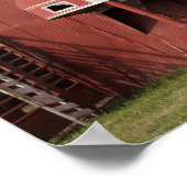 Oude Rood Barn en Rood Horse Trailer Kleur 16x20 Poster (Hoek)