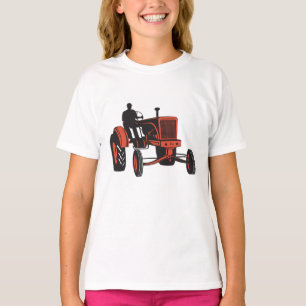 Oude Rood Boerentractor Retro Boer T-shirt