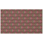 Oude rood, groen en gouden bloempatroon tafelkleed (Voorkant (Horizontaal))