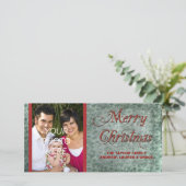 Oude Rood Groene Foto Kerstkaarten Feestdagenkaart (Staand voorkant)
