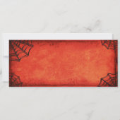 Oude Rood Halloween Feest Spinnenwebben Ticket Kaart (Achterkant)