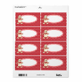 Oude Rood Kerst Koekje Labels (Full Sheet)