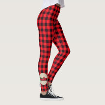 Oude Rood Kerstboom Truck Plaid Leggings