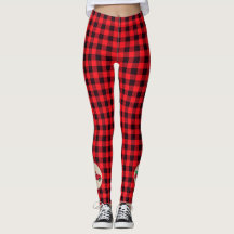 Oude Rood Kerstboom Truck Plaid Leggings