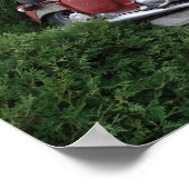 Oude Rood Motorfiets Poster (Hoek)