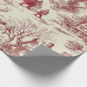 Oude Rood Toile Kerst Dorp - Sinterklaas Cadeaupapier (Hoek)