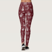 Oude Rood Toile Kerstmis met Kousen (2) Leggings (Achterkant)