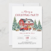 Oude Rood Truck Kerstfeest Uitnodiging (Voorkant)