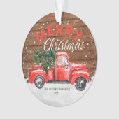 Oude Rood Truck Kerstmis Ornament (voorkant)