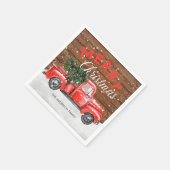 Oude Rood Truck Kerstmis Servet (Hoek)