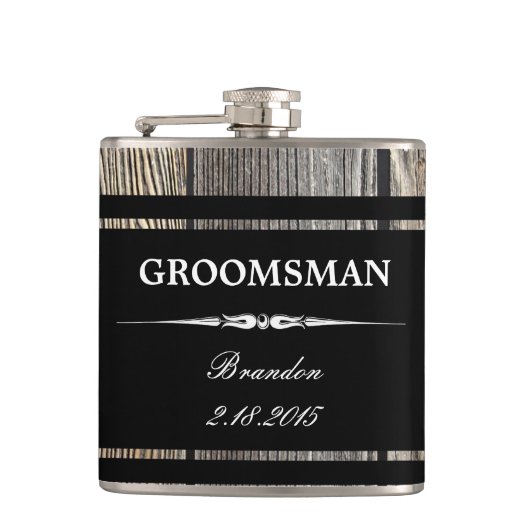 Oude Rood Zwarte GroOMSMAN Wedding Flask Heupfles (Voorkant)