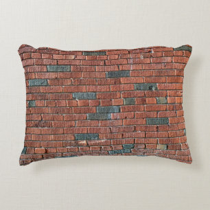 Oude roodbaars/Brownish Brick Wall Decoratief Kussen